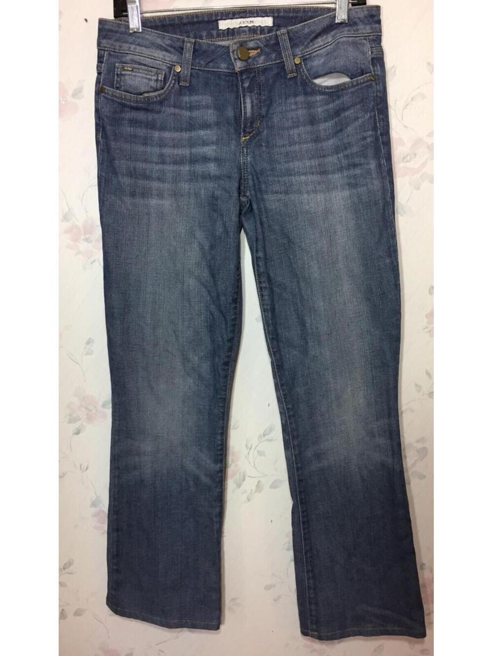 Joes Jeans Womens Size 28 Medium Wash Honey Fit Leather Logo 30 inseam